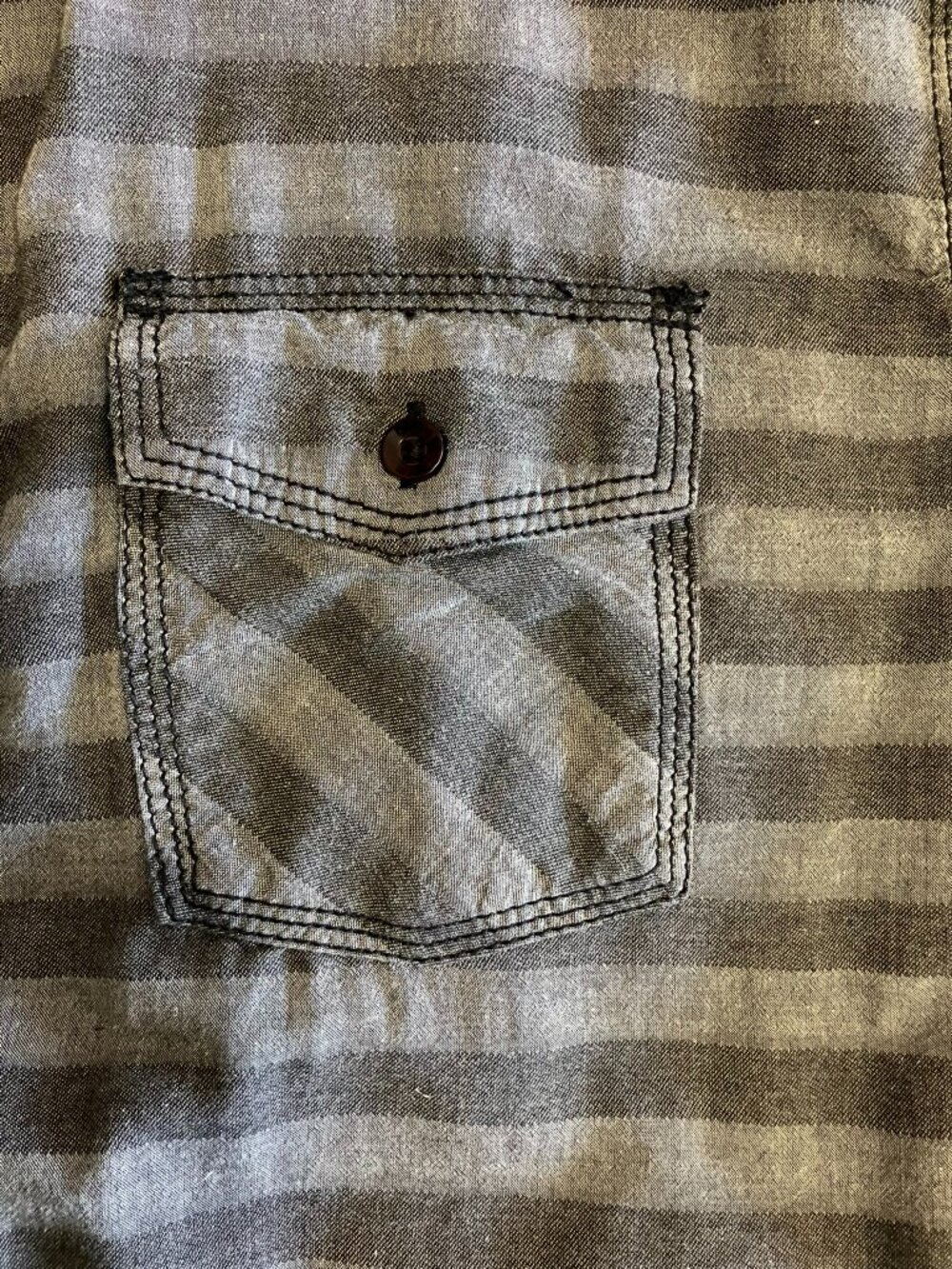 Bar III Men's Long Sleeve Button-Up Shirt - Grey Horizontal Stripe - Size Large - Picture 5 of 12